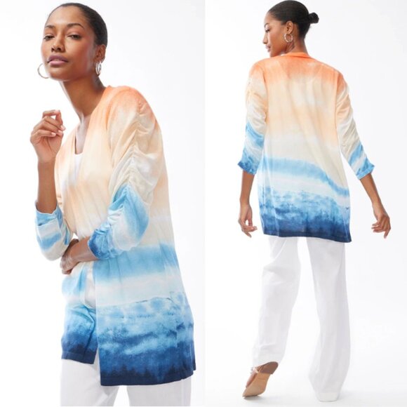 CHICO'S Summer Romance Tie-Dye Lightweight Cardigan Size 3 (US XL) - Picture 1 of 8